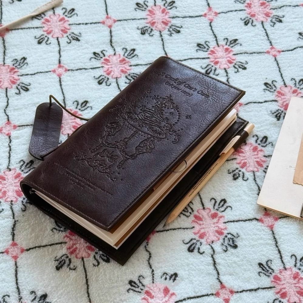 Leather Work Notebook - Quaderno vintage nero in pelle PU,