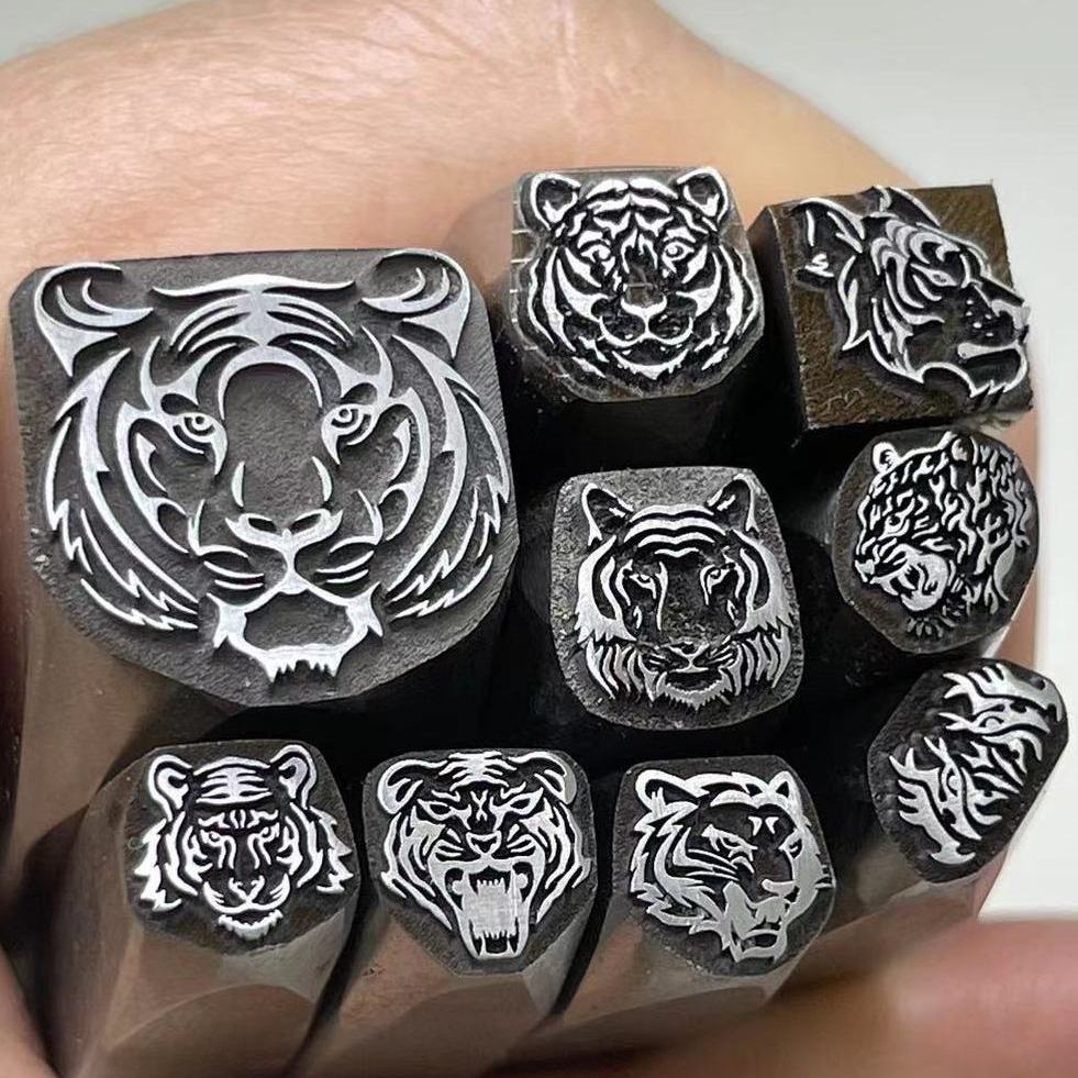 Leatherwork Embossing - Design testa di tigre Punzone in